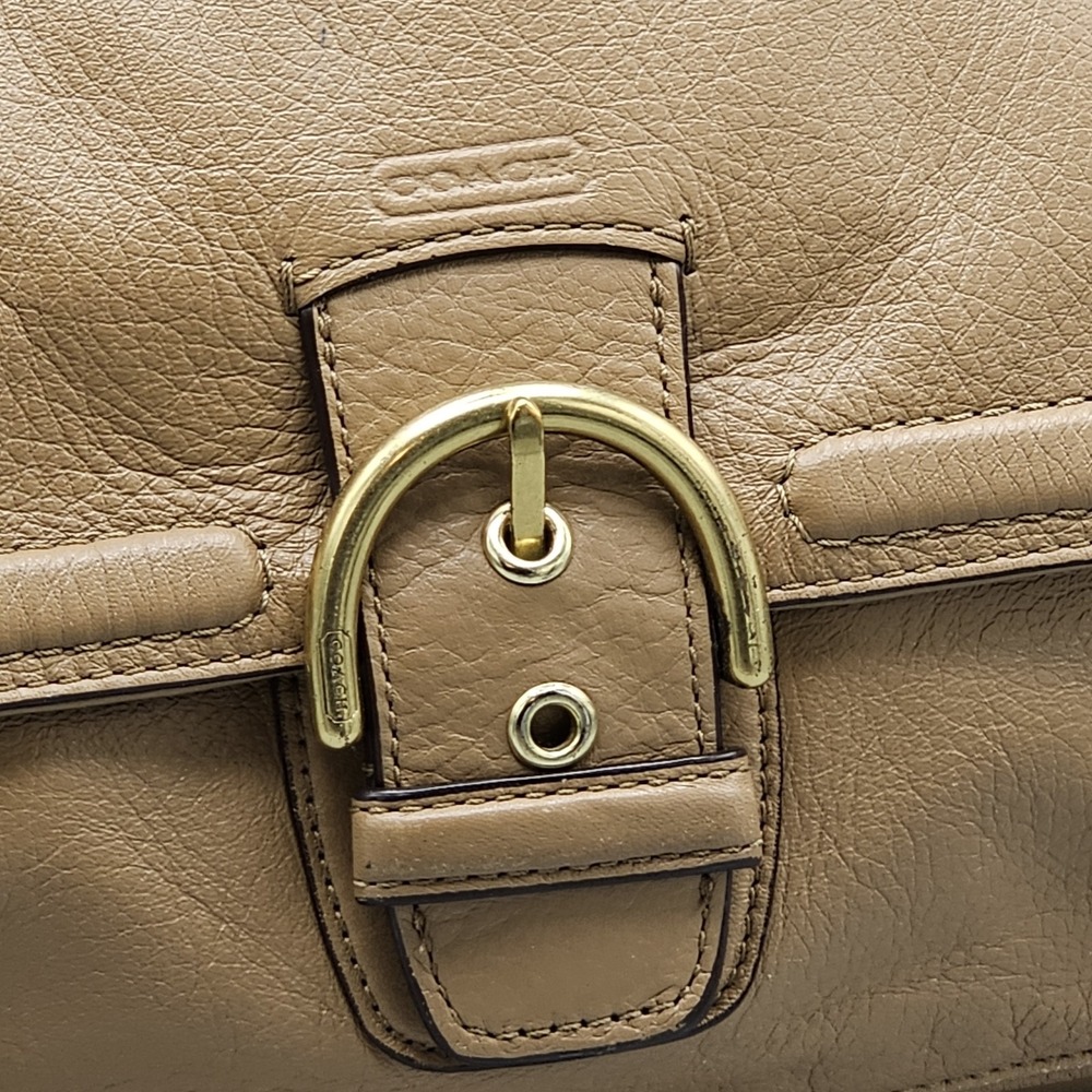 Coach 2006 Soho Tan Pebbled Leather Flap Shoulder Bag Style F24861 - Picture 4 of 12